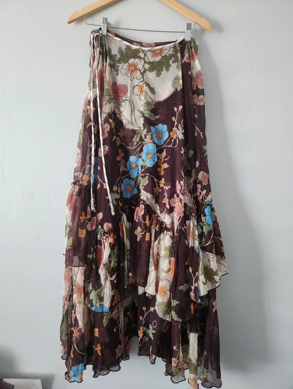 NWT Free People Palermo Villa Chiffon Maxi Skirt